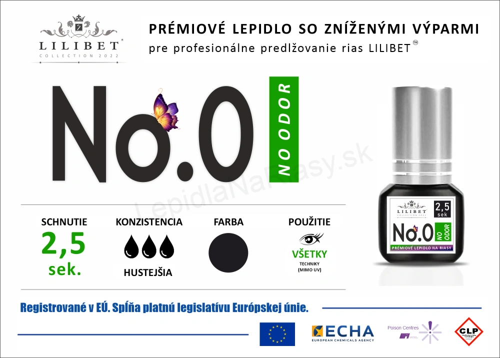 Lilibet No.0 "NoOdor" - prémiové bezvýparové lepidlo na predlžovanie rias
