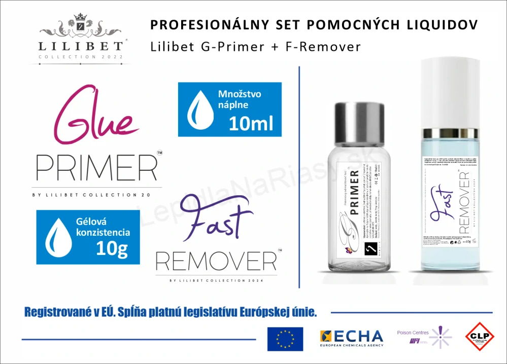 Profesionálny set 2 ks pomocných liquidov Lilibet - Primer / Remover