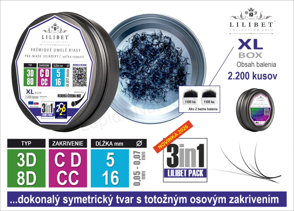 2.200 kusov - Superprémiové pre-made vejáriky Lilibet (XL BOX)