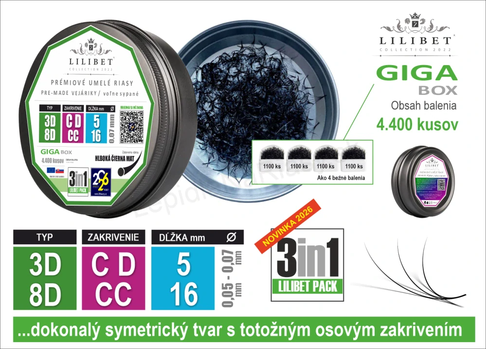 4.400 kusov - Superprémiové pre-made vejáriky Lilibet (GIGA BOX)