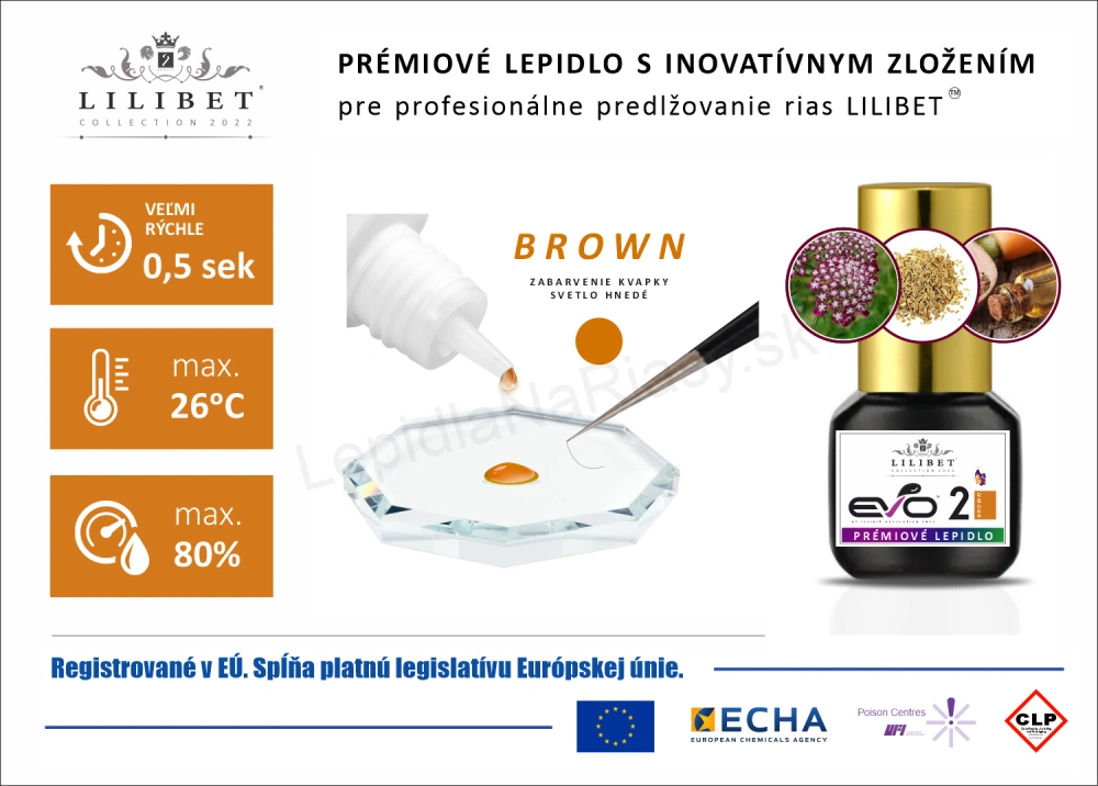 Lilibet EVO2 Brown - prémiové Low-Fume lepidlo so zníženými výparmi a s prírodnými výťažkami