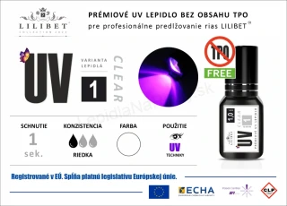 Lilibet UV1 Clear - Superprémiové UV lepidlo, číre / transparentné