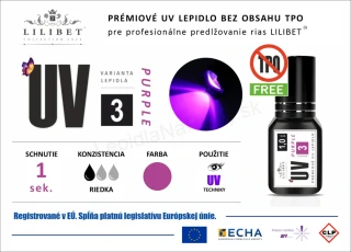 Lilibet UV3 Purple - Superprémiové UV lepidlo, purpurové