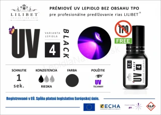 Lilibet UV4 Black - Superprémiové UV lepidlo, sýto čierne